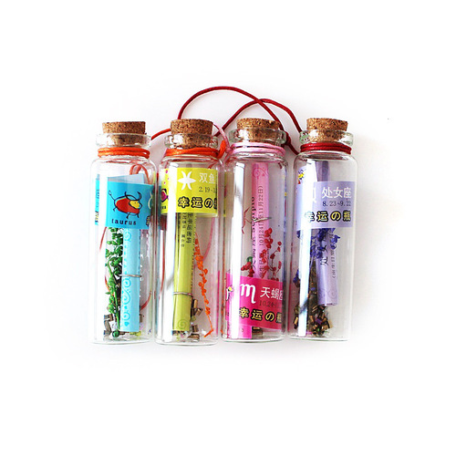 Constellation small wishing bottle wholesale creative small gift drift bottle mini wish bottle small glass bottle wood