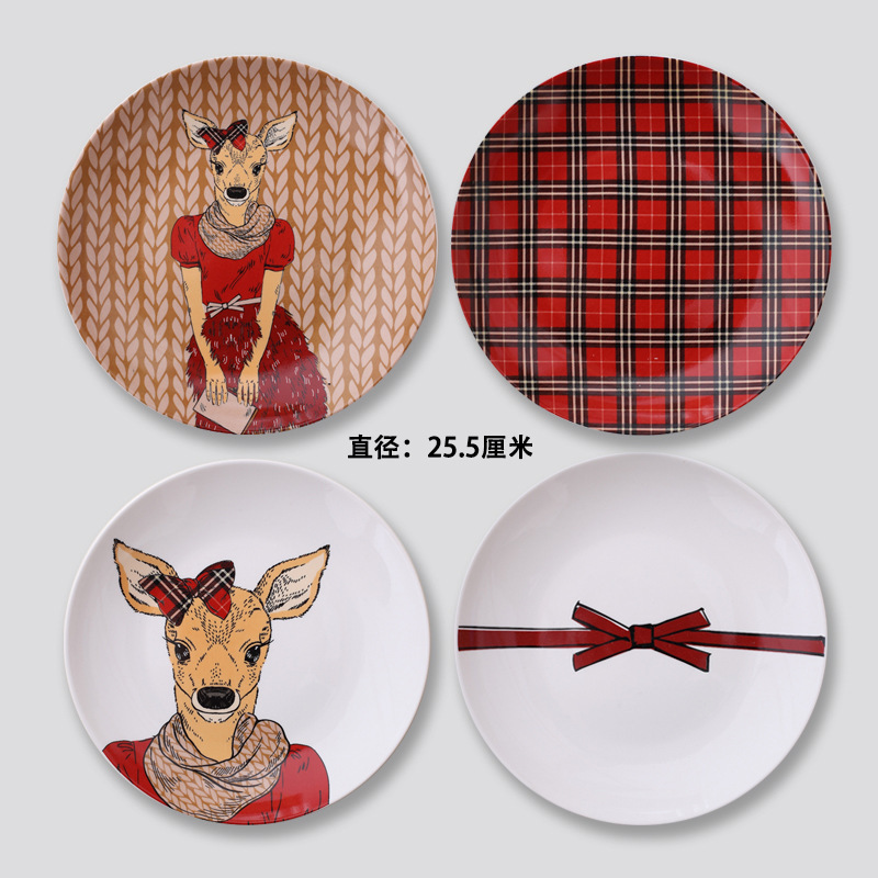 Nordic dibujos animados zorro simple decoración de la pared pintura placa de cerámica decoración placa colgante pared placa colgante decoración de la pared fondo