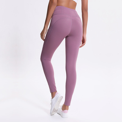Yoga Pants women elastic double-sided thin high waist pants sports running Capris