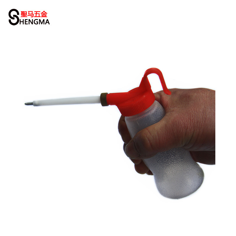 圣马五金 塑料机油壶 油壶 横嘴塑料瓶 胶壶 点胶壶 弯嘴壶 180ml