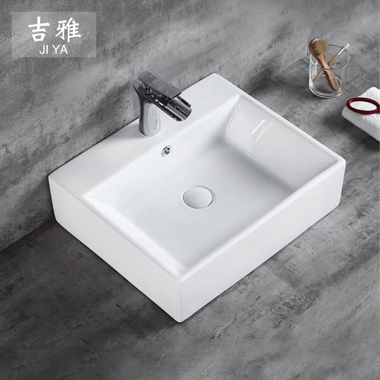 Fábrica al por mayor lavabo de baño lavabo de cerámica lavabo cuadrado lavabo de cerámica 5685 lavabo