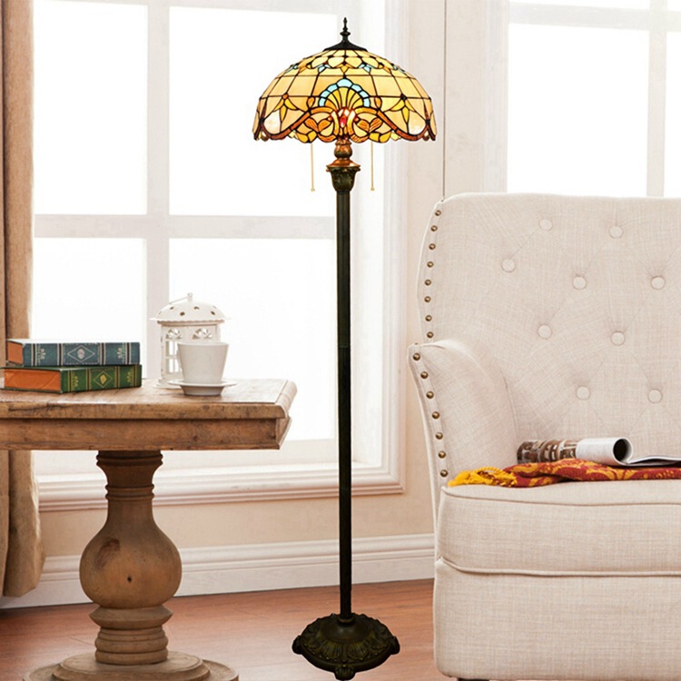 Tiffany Art Stained Glass Living Room Dining Room Bedroom Baroque Floor Lamp Bar Soldering Lamps