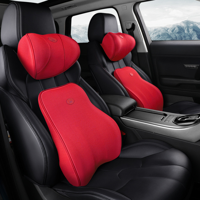 透气记忆棉头抱枕腰枕头枕腰靠慢回弹海绵4件套四季网眼靠垫|ms