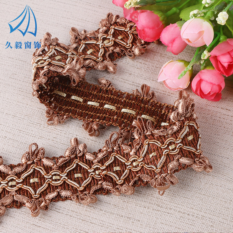 手工涤纶丝窗饰辅料配件花边 轨道边花边 多色可混批 厂家批发