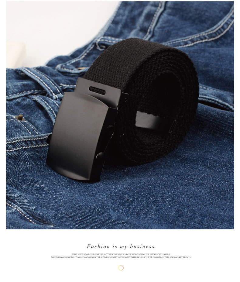 Wholesale Casual Smooth Buckle Solid Color Woven Canvas Belt Nihaojewelry display picture 4