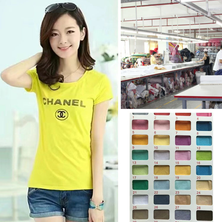 印花字母女装圆领T恤全棉夏季短袖小批量来图来样贴牌加工定制|ms