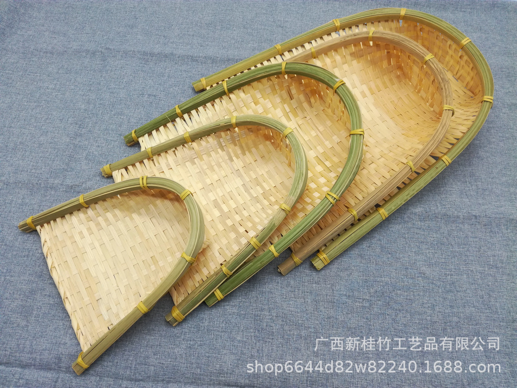 竹编畚箕开口小簸箕编织筲箕工艺品迷你款墙装饰拍摄道具背景-阿里巴巴