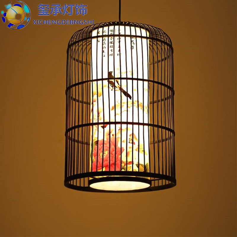 New Chinese Birdcage Restaurant Bamboo Chandelier Southeast Asia Creative Hotel Tea House Corridor Farm Living Room Bamboo Lamps