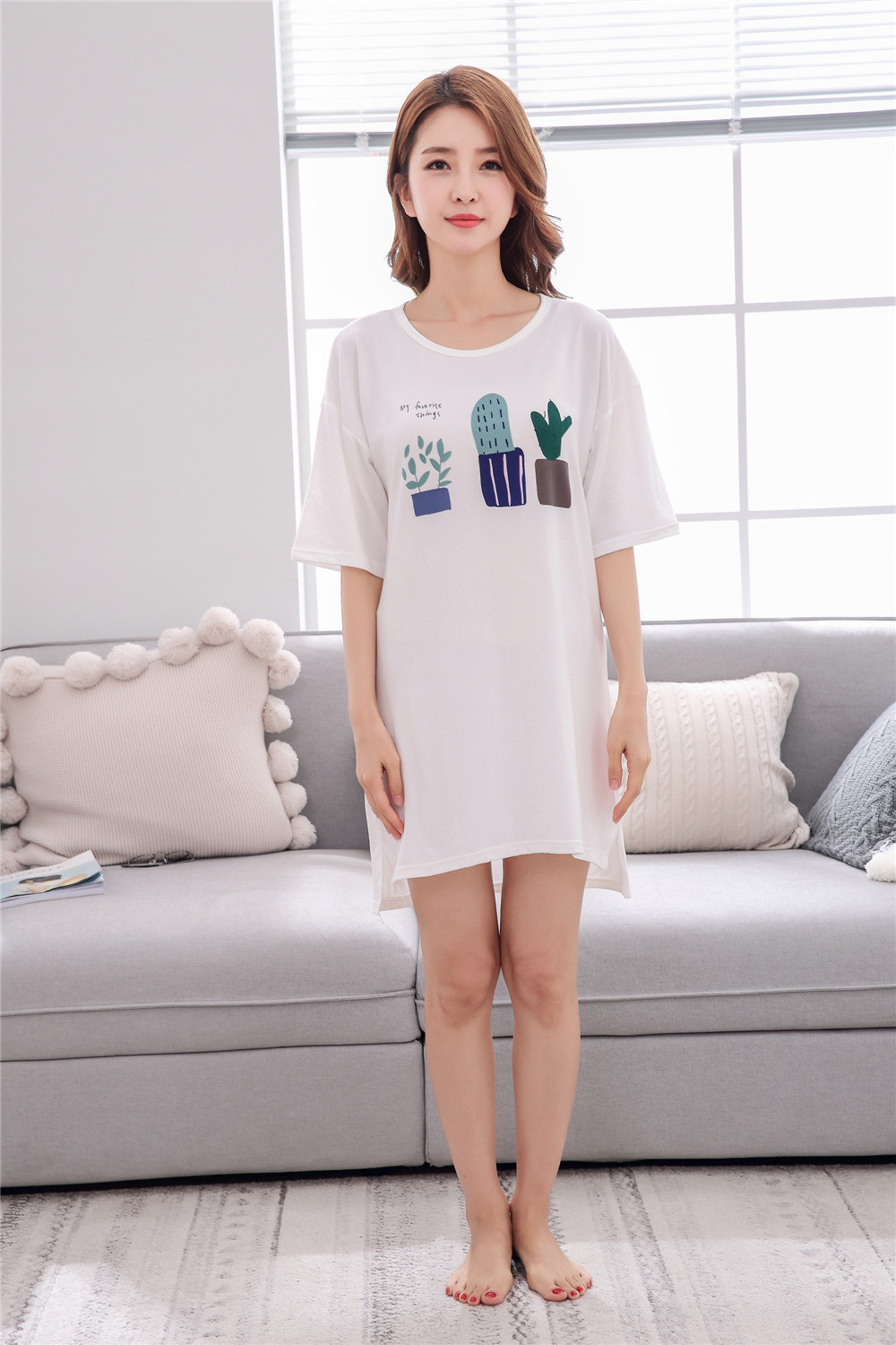 Cute Casual Style Short Sleeves Round Collar Polyester Lover’s Clothes Pajamas display picture 68