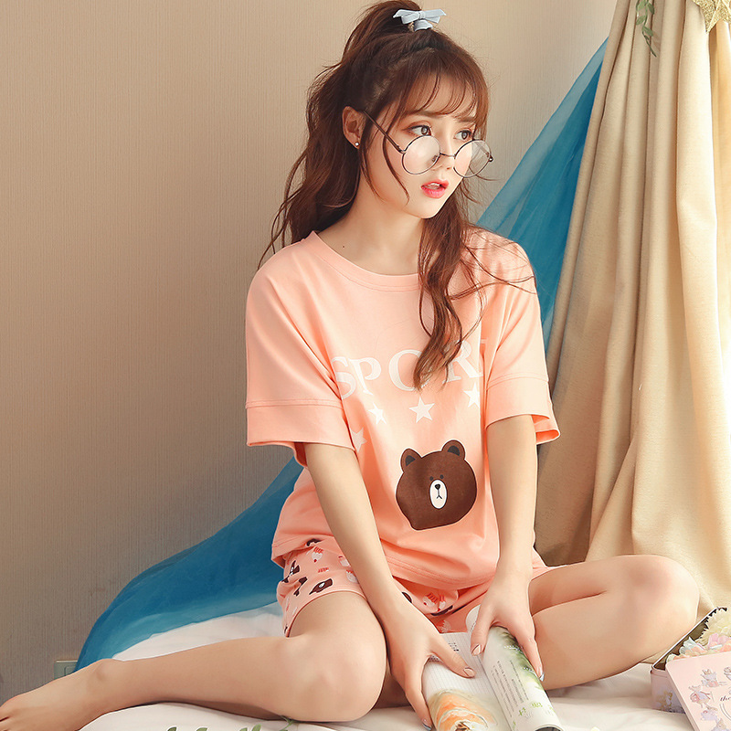 帮手主图-华信2018夏季新款短袖6535睡衣女套装学生家居
