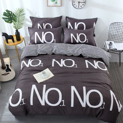 厂家批发2019磨毛印花芦荟棉四件套.单品被套+床单+枕套一件代发|ru