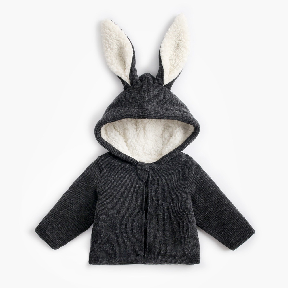 KTW8177-Dgy deep gray rabbit plus velvet jacket