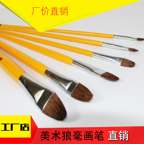 Manufacturer batch practice studio with wolf hair brush gouache flat peak oil brush acrylic brush gouache 6 sets