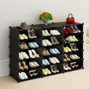 Vanden Black Simple Shoes Cabinet - PP Plastic Wood Material - Suitable for Shoes, Clothes, Headphones - Shoes Rack - Other Installation - Simple Modern Style - No Specialty