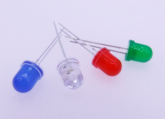 8mm glowing LED high-brightness white blue green red bead LED small light model circuit making accessories