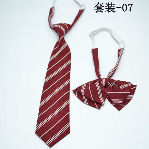 Children's tie polyester striped cotton plaid tie with flower school uniform performance accessories manufacturer customized