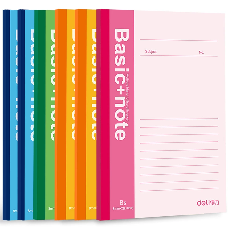 Deli 7664 Notebook B5 Soft Noodle Book 60 Practical Practice Book Wireless Binding Office Products