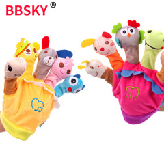 BBSKY Finger Puppet Music Box Storytelling Parent-Child Interactive Cartoon Animal Finger Puppet Glove Plush Toy