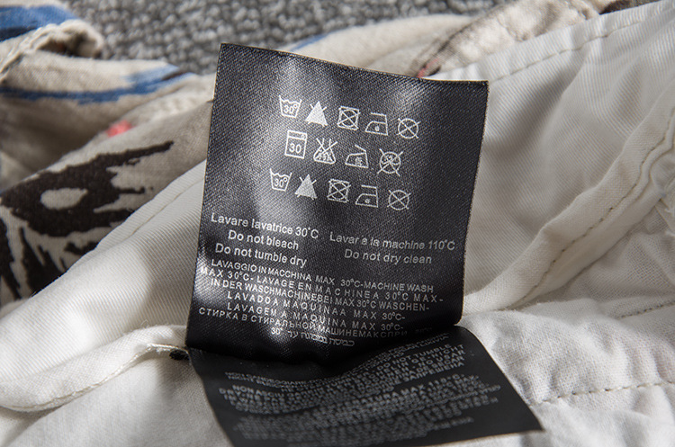 B25 personality leaves printed water wash comfortable linen casual pants foreign trade original single men's shorts 15