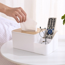 Mới đơn giản thời trang tre gỗ mô hộp đa năng phòng khách khay mỹ phẩm lưu trữ hộp khăn giấy Hộp khăn giấy đa chức năng