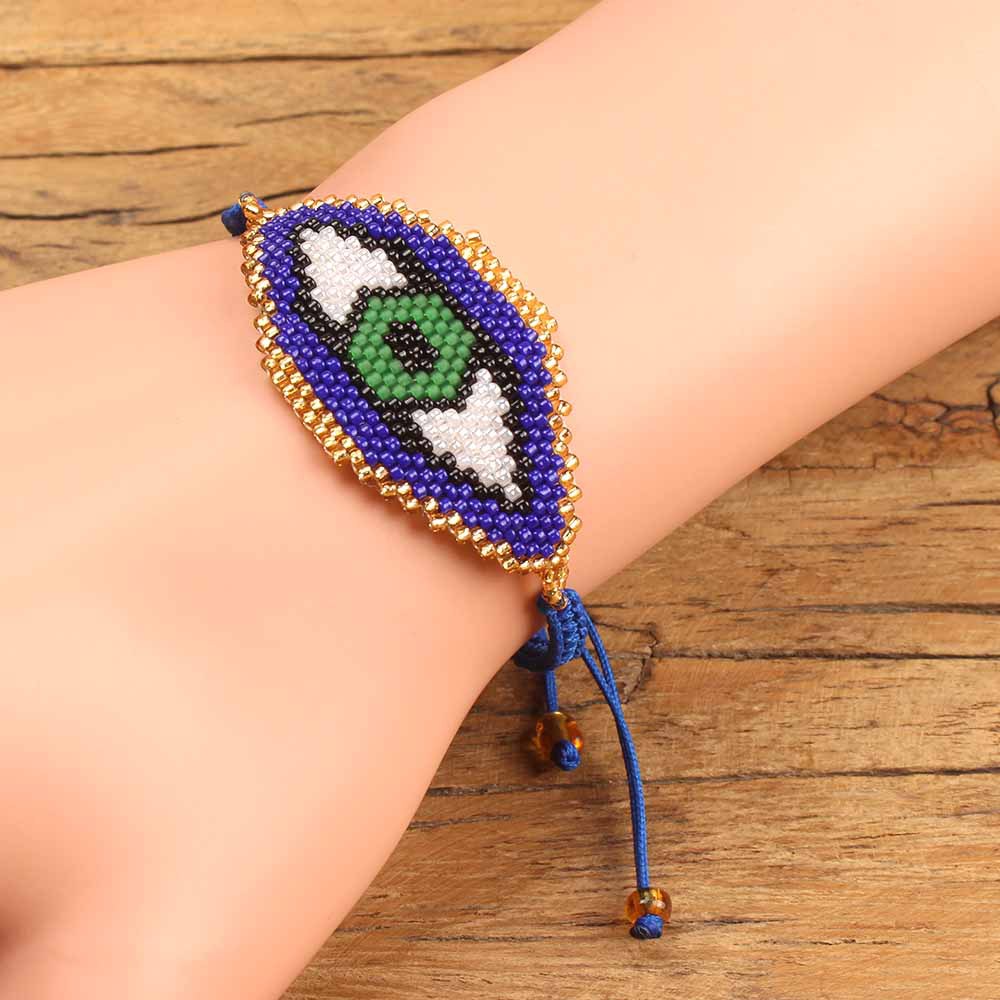 Demon Eye Blue Turkey Pulsera De Tejido De Cuentas Para Mujer display picture 5