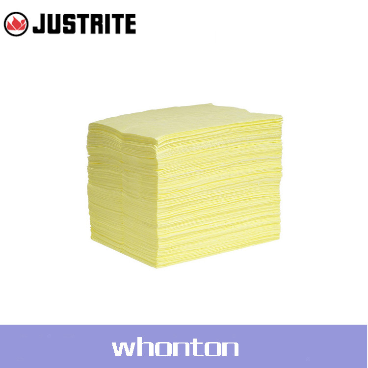 化学品吸附垫Justrite化学型吸附垫 黄色化学品型吸附垫83910