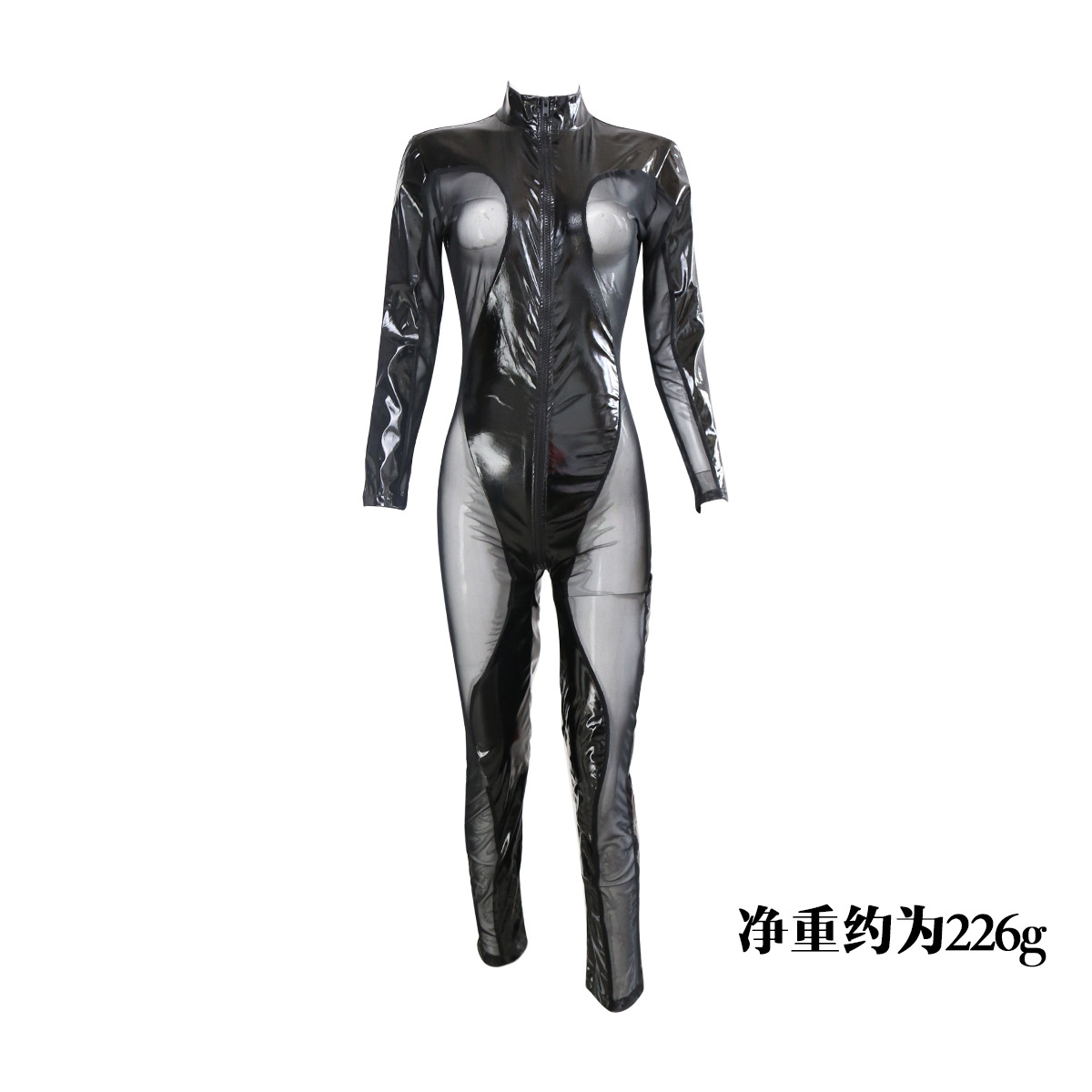 Tienda de fábrica lencería sexy transparente malla charol ropa interior pijamas medias cuero brillante todo incluido ropa traje image 4