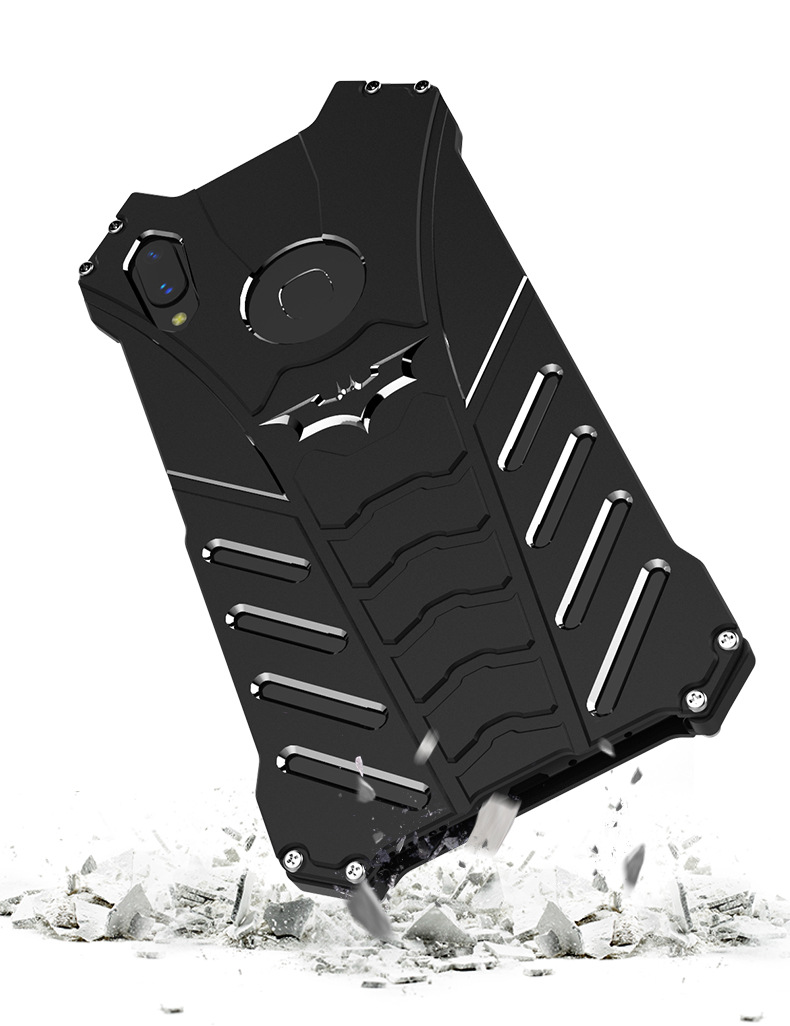 R-Just Batman Shockproof Aluminum Shell Metal Case with Custom Batarang Stent for vivo X21i & vivo Z1