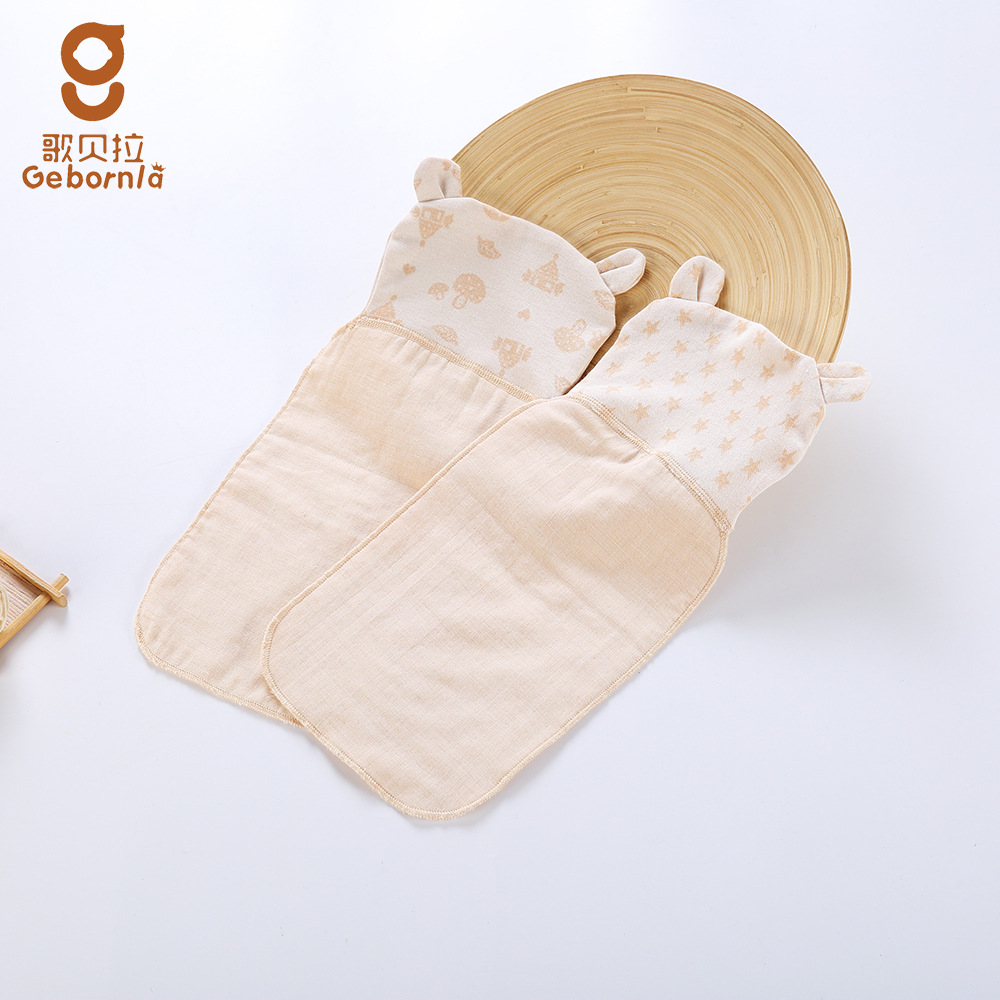 0214宝宝纱布吸汗巾婴儿童隔汗巾垫背6层彩棉纱幼儿园用中大童A类