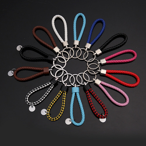 Manufacturer's new product creative braided rope keychain simple car couple leather rope keychain pendant wholesale
