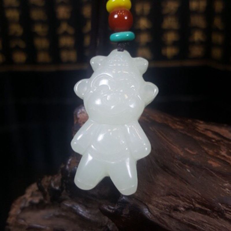 Cartoon pendant white jade for men and women