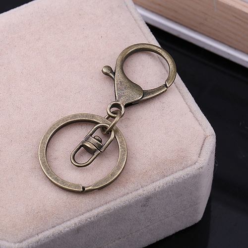 Large character lobster buckle key ring metal color-preserving diy jewelry key chain accessories three-piece set alloy waist buckle