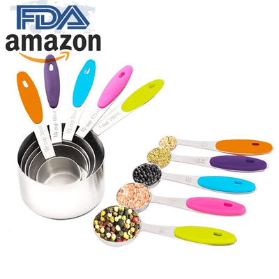 baking tool Graduate Measuring spoons silica gel Handle Handle Stainless steel Measuring spoon suit
