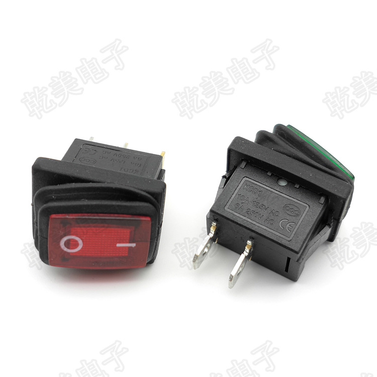 小型防水开关 船型开关 KCD1 2脚2档 翘板开关6A 250V 电源开关
