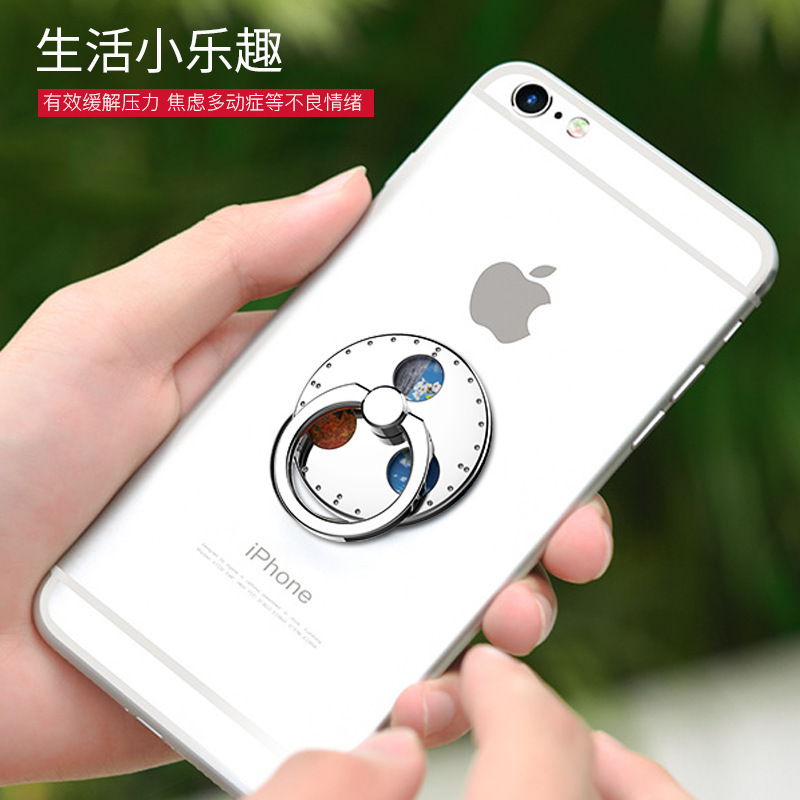 3孔圆形可旋转的好玩的创意手机支架 圆形手机指环扣 陀螺支架