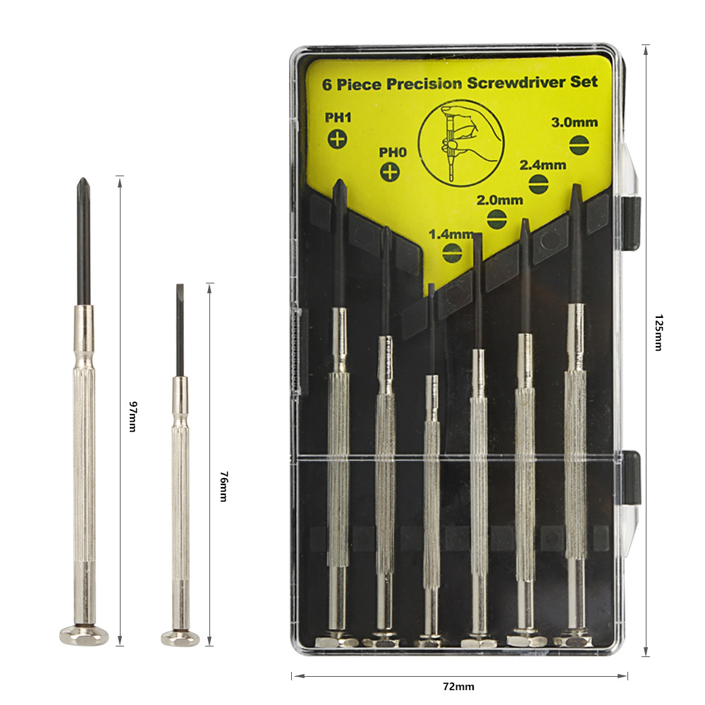 Reloj lote de seis piezas reloj destornillador herramienta reloj Reparación de precisión destornillador herramienta combinación