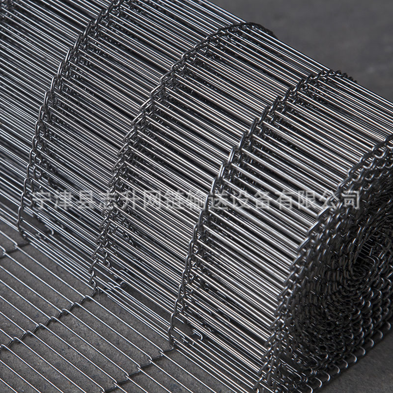 定制不鏽鋼網帶食品加工流水線回流焊乙型網帶金屬輸送帶梯形網帶