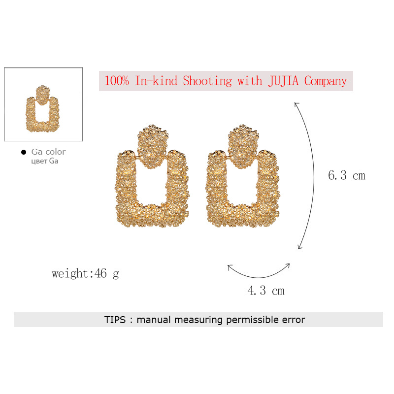 Jujia Neue Europäische Und Amerikanische Mode Geometrische Personal Isierte Legierung Ohrringe Grenz Überschreiten Der E-commerce  7 Farbe 51109 display picture 12