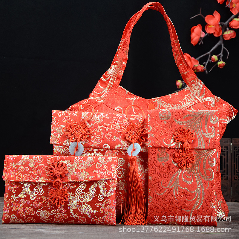 中国风婚庆锦缎布艺利是封万元红包新年结婚时尚新款创意改口红包