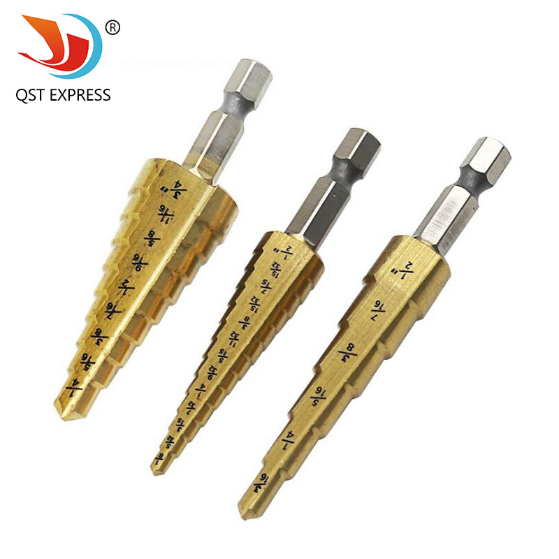 批发英制阶梯钻 六角柄宝塔钻头 3/16-1/2,1/4-3/4,1/8-1/2多规格