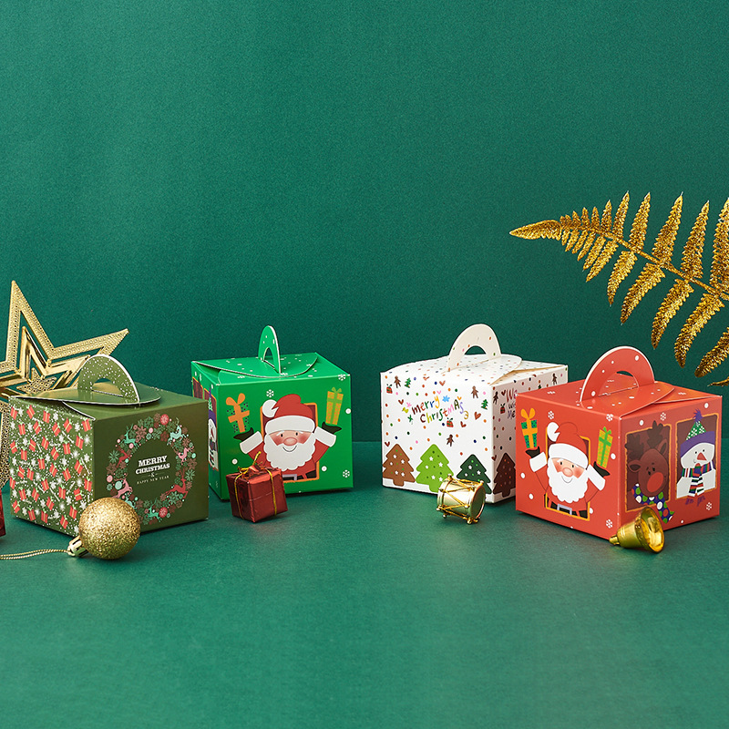 圣诞节平果包装盒平安夜苹果礼品盒子纸盒姜饼糖果礼物盒小礼品