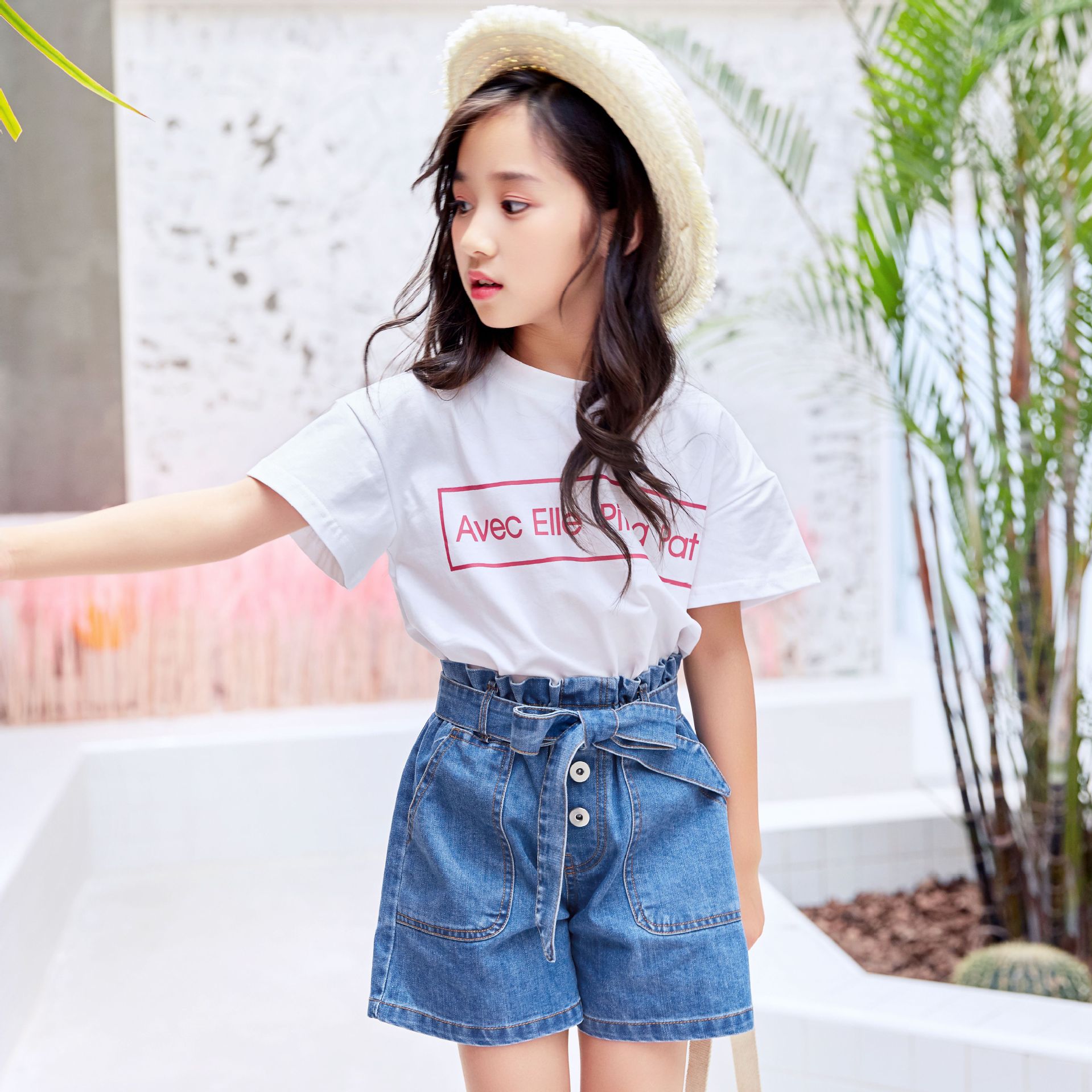 特价女童短袖t恤2021新款韩版纯棉夏季中大童字母T恤上衣女孩童装