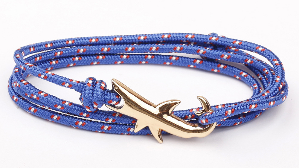 12g Weight Bracelets Classification Alloy, rope Chain Material 1 Piece Quantity Holiday, Daily, Street Occasion Alloy, rope Material Shark Pattern Men's Gender Layered Design Casual, Simple Style Style Casual Simple Style Shark Alloy Rope Layered Men's Bracelets Men's Chain Bracelets 7