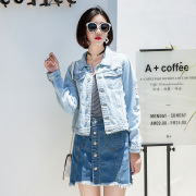 厂家直供 韩版潮流新款女装2018秋冬个性百搭宽松女装牛仔外套