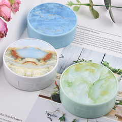 New Round Colorful Marble Invisible Contact Lens Box Eye Companion Box Beauty Lens Care Box
