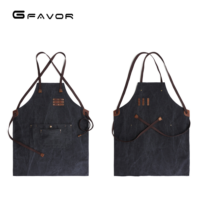 New 2024 Retro Tool Apron, Carpenter Painter Coffee Shop Canvas Apron Workshop Craftsman Apron