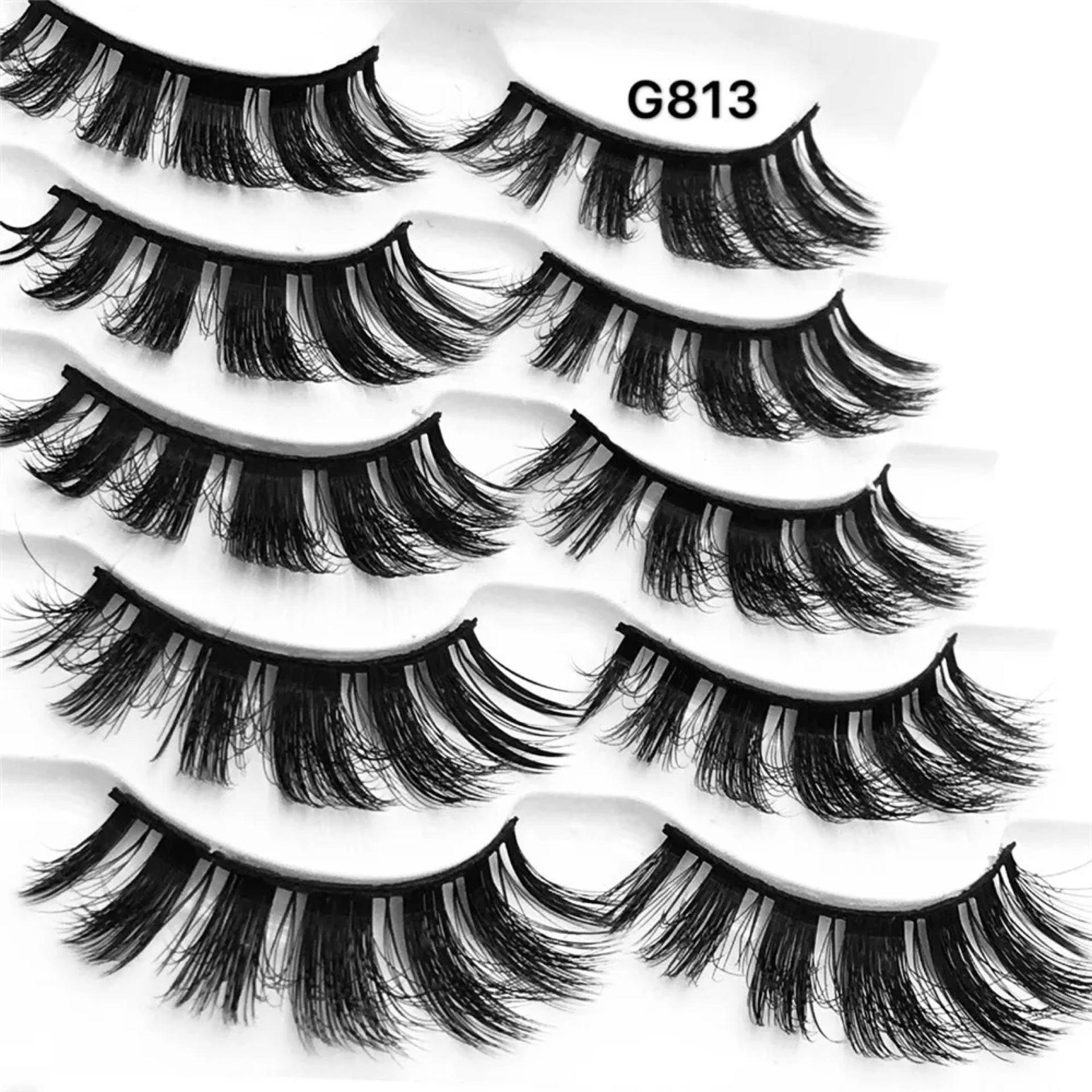 Fashion Mink Hair 5 Pairs Thick Natural Nude Makeup False Eyelashes display picture 19