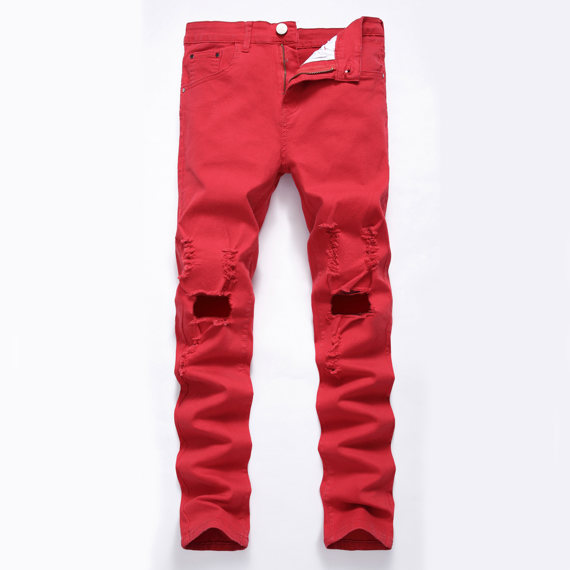 Men's Clothing ripped jeans men's Korean version high street personalized design _ipsvogv.com