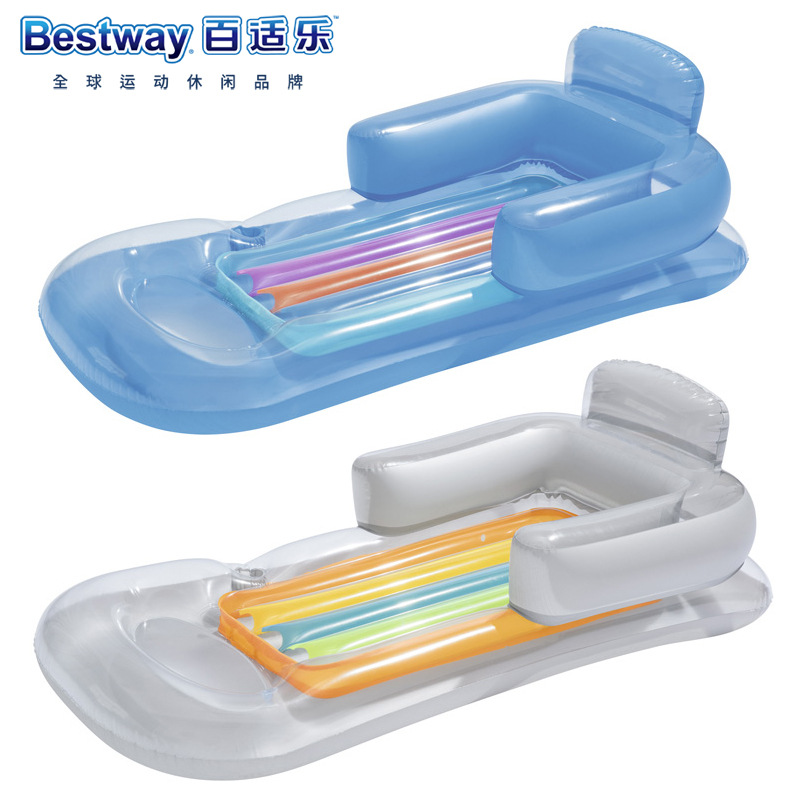 Bestway43028靠背充气浮排躺椅单人浮床水床沙滩垫