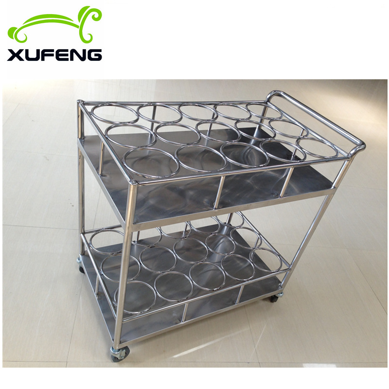 厂家直销加厚不锈钢304开水瓶推车医院热水瓶推车尺寸不锈钢推车